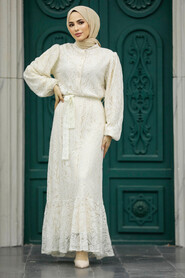 Neva Style - Patterned Modest Dress 1346DSN5 - Thumbnail