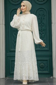 Neva Style - Patterned Modest Dress 1346DSN6 - Thumbnail