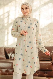 Neva Style - Patterned Plus Size Tunic 11628DSN - Thumbnail