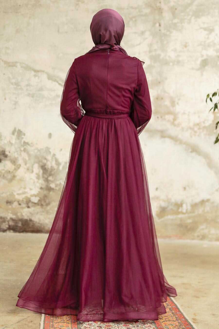 Neva Style - Plum Color Tukish Modest Bridesmaid Dress 25841MU