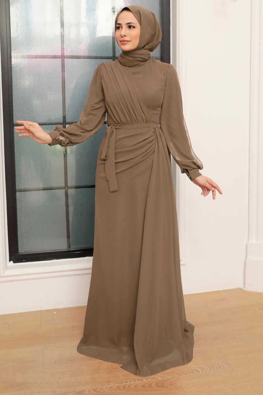 Neva Style - Plus Size Brown Modest Wedding Dress 5711KH
