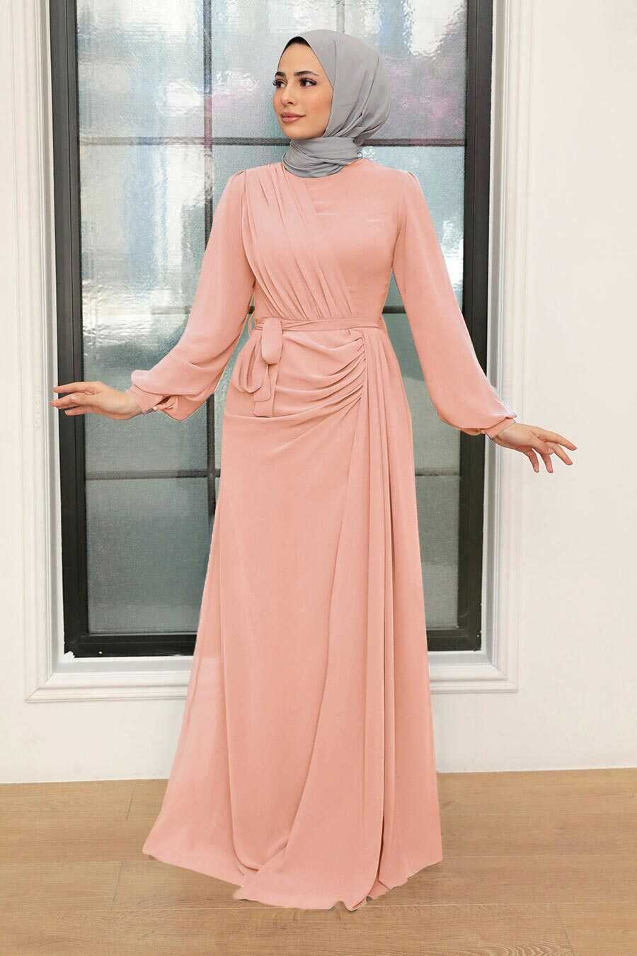 Neva Style - Plus Size Powder Pink Modest Wedding Dress 5711PD