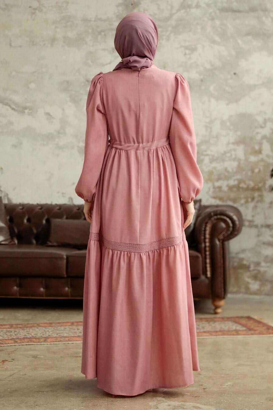 Neva Style - Powder Pink Hijab Maxi Dress 5864PD