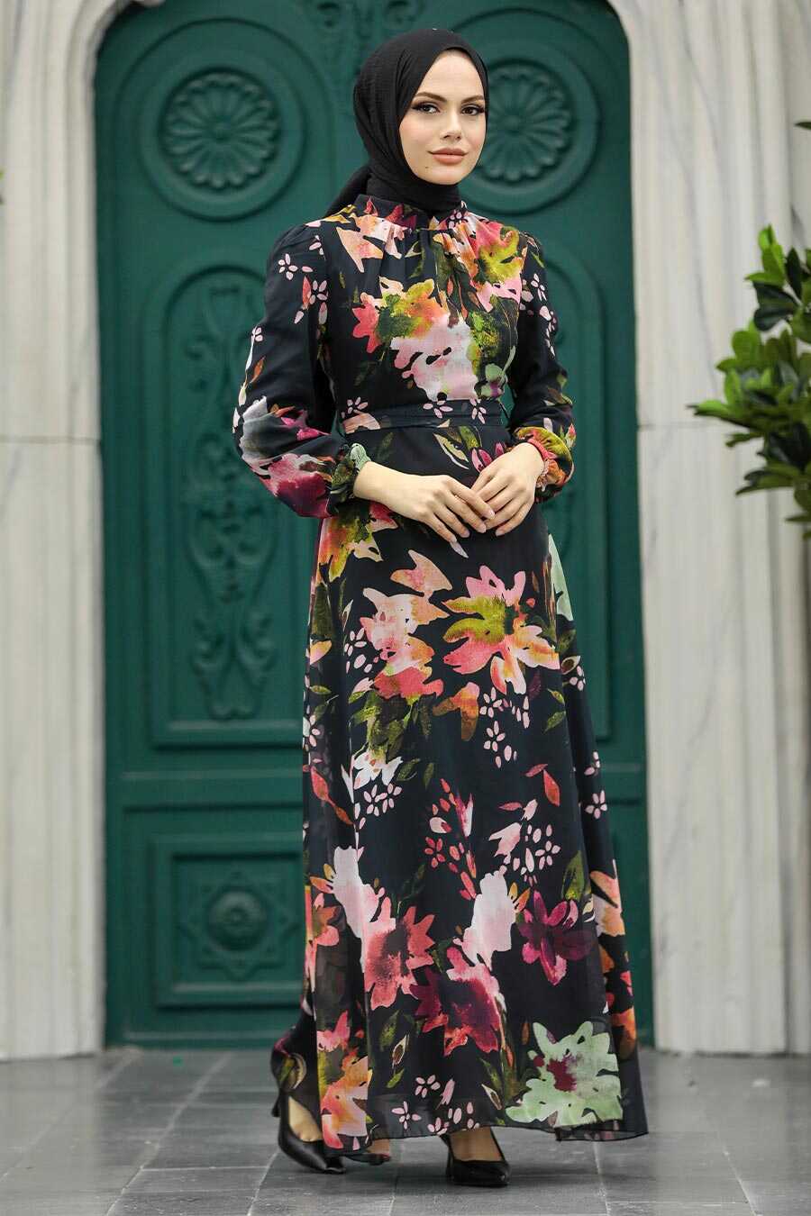 Neva Style - Powder Pink Hijab Turkish Dress 27942PD