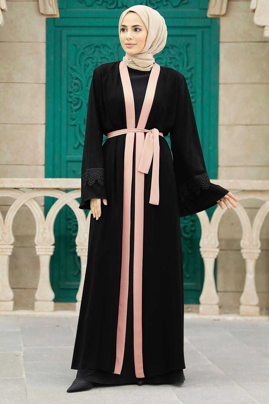 Neva Style - Powder Pink Plus Size Abaya 55440PD