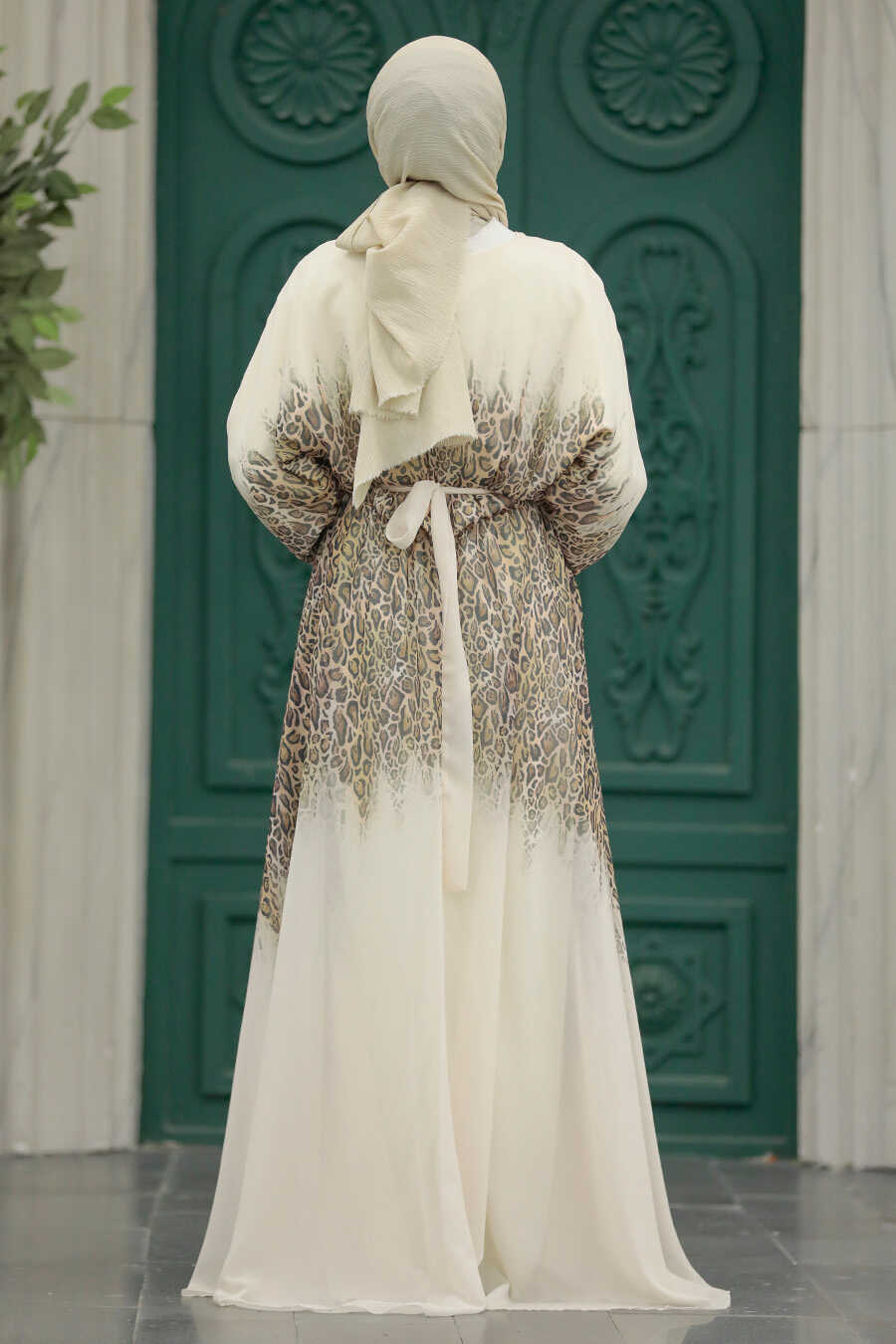 Neva Style - Salmon Pink Muslim Long Dress Style 39821SMN