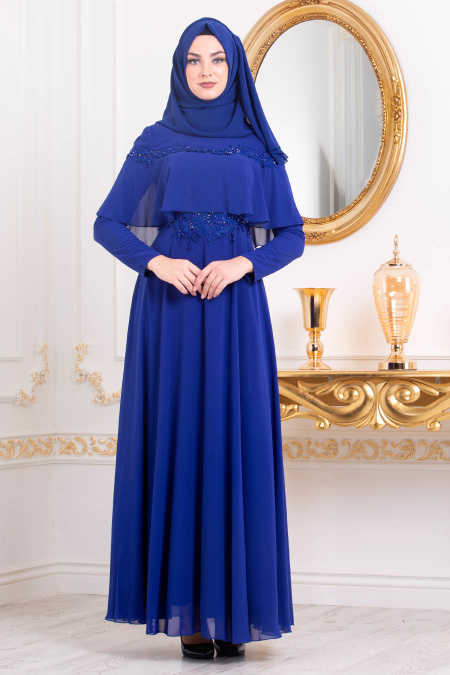 royal blue hijab dress