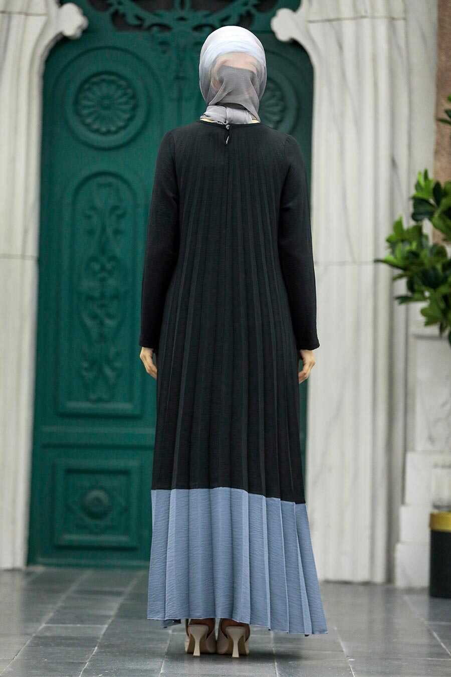 Neva Style - Smoke Color Long Hijab Dress 7684FU