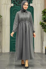 Neva Style - Smoke Color Women Dress 1372FU - Thumbnail