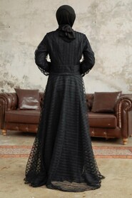 Neva Style - Stylish Black Islamic Clothing Prom Dress 38920S - Thumbnail