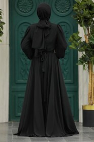 Neva Style - Stylish Black Modest Evening Dress 50173S - Thumbnail