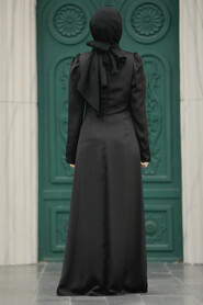 Neva Style - Stylish Black Muslim Bridesmaid Dress 40773S - Thumbnail