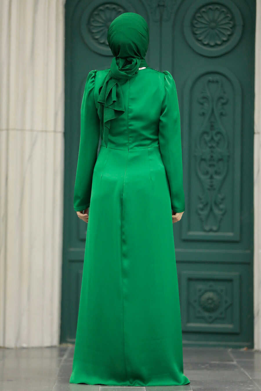 Neva Style - Stylish Green Muslim Bridesmaid Dress 40773Y