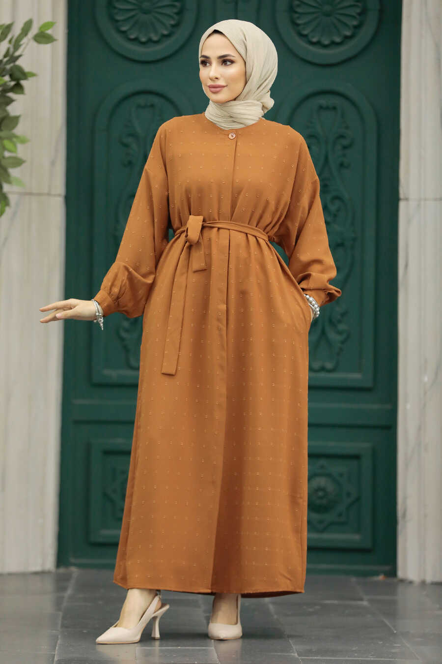 Neva Style - Sunuff Colored Hijab For Women Turkish Abaya 88681TB
