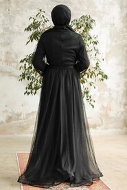 Neva Style - Black Tukish Modest Bridesmaid Dress 25841S - Thumbnail