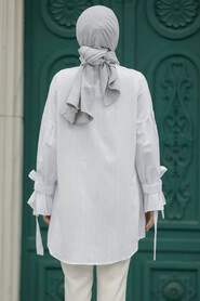 Neva Style - White Islamic Clothing Tunic 603B - Thumbnail