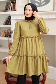 Oil Green Hijab Tunic 1342YY - Thumbnail