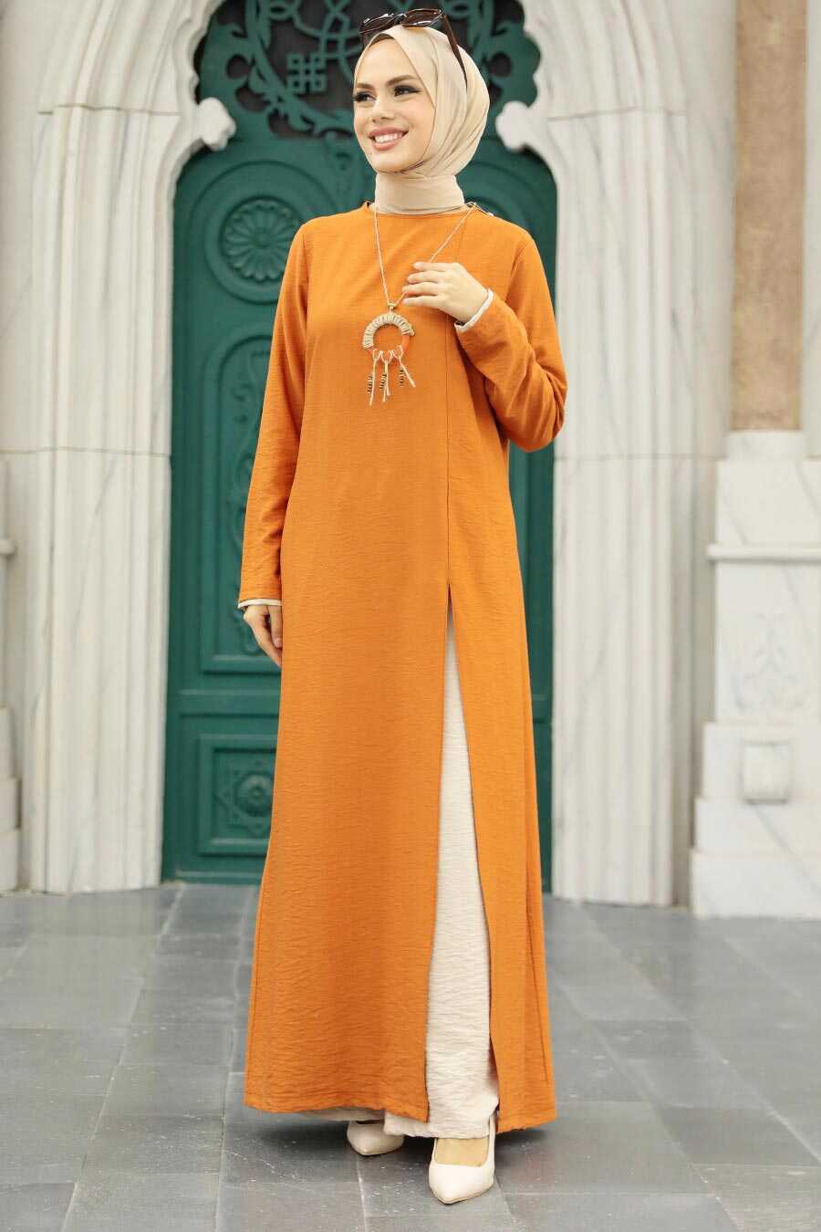 Orange Hijab Double Suit 52221T