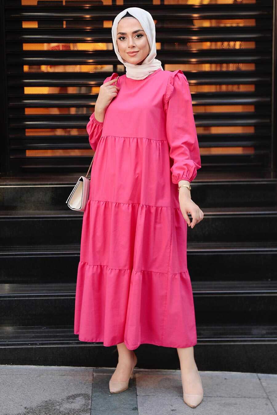Pink Hijab Dress 7688P