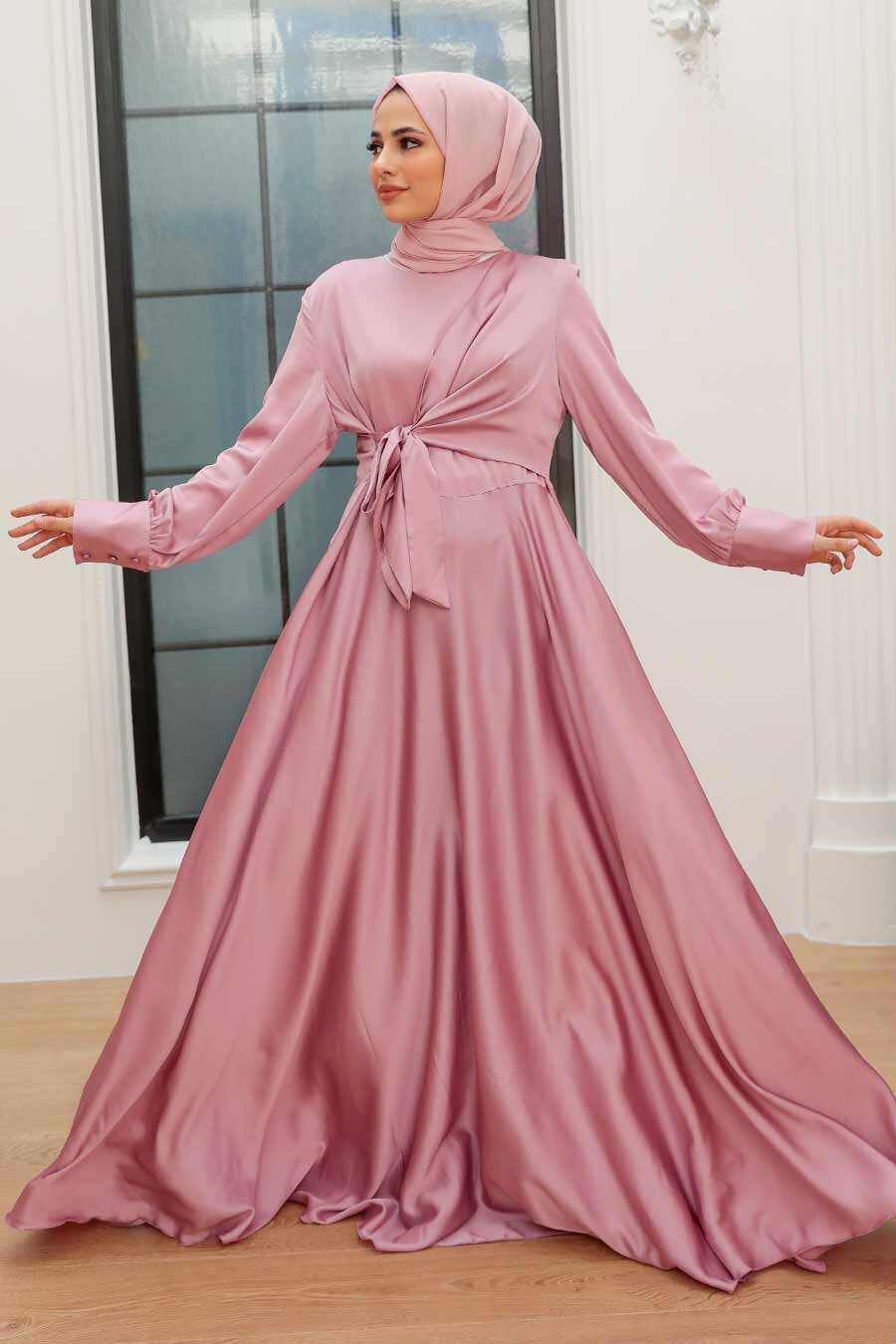 Pink Hijab Evening Dress 1420P