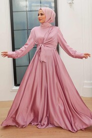 Pink Hijab Evening Dress 1420P - Thumbnail