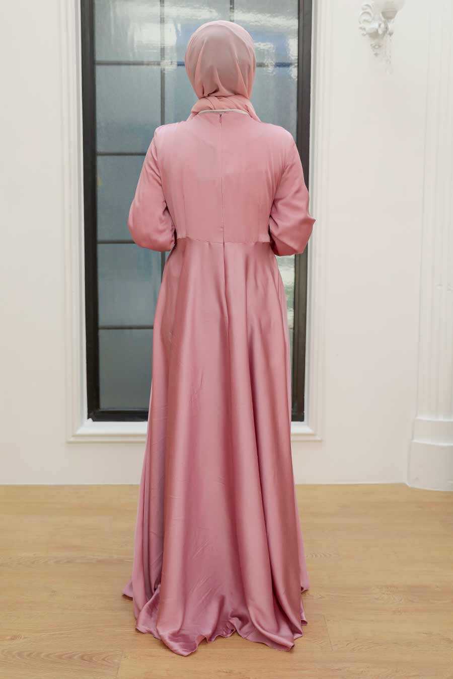 Pink Hijab Evening Dress 1420P