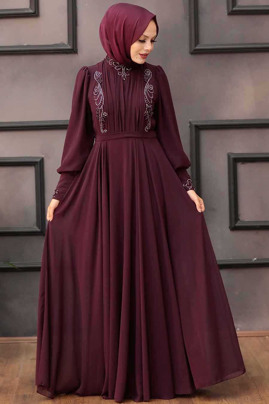 maroon dress hijab