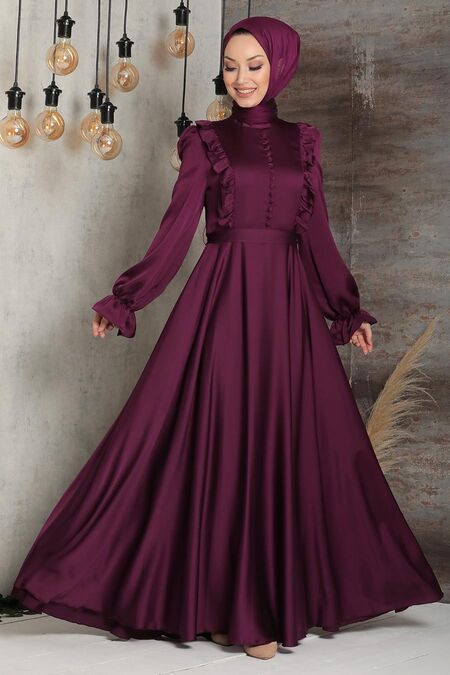 plum colored evening gowns
