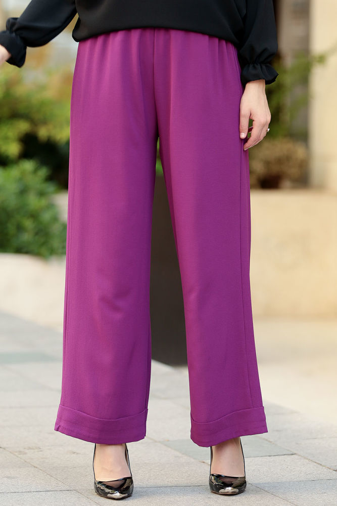 Plum Color Hijab Pants 8122MU - Neva-style.com