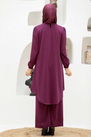 Plum Color Hijab Suit Dress 12510MU - Thumbnail