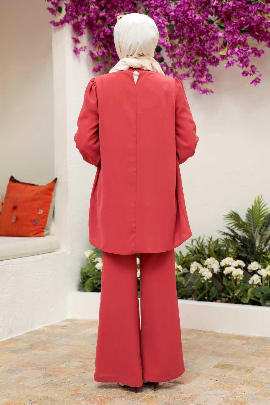 Pomegranate Flower Hijab Suit Dress 56835NC - Neva-style.com