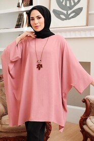 Powder Pink Hijab Tunic 40760PD - Thumbnail