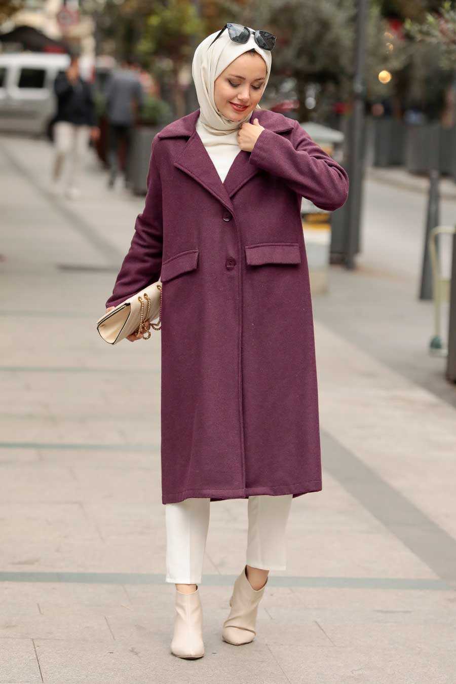 Purple Hijab Coat 56720MOR