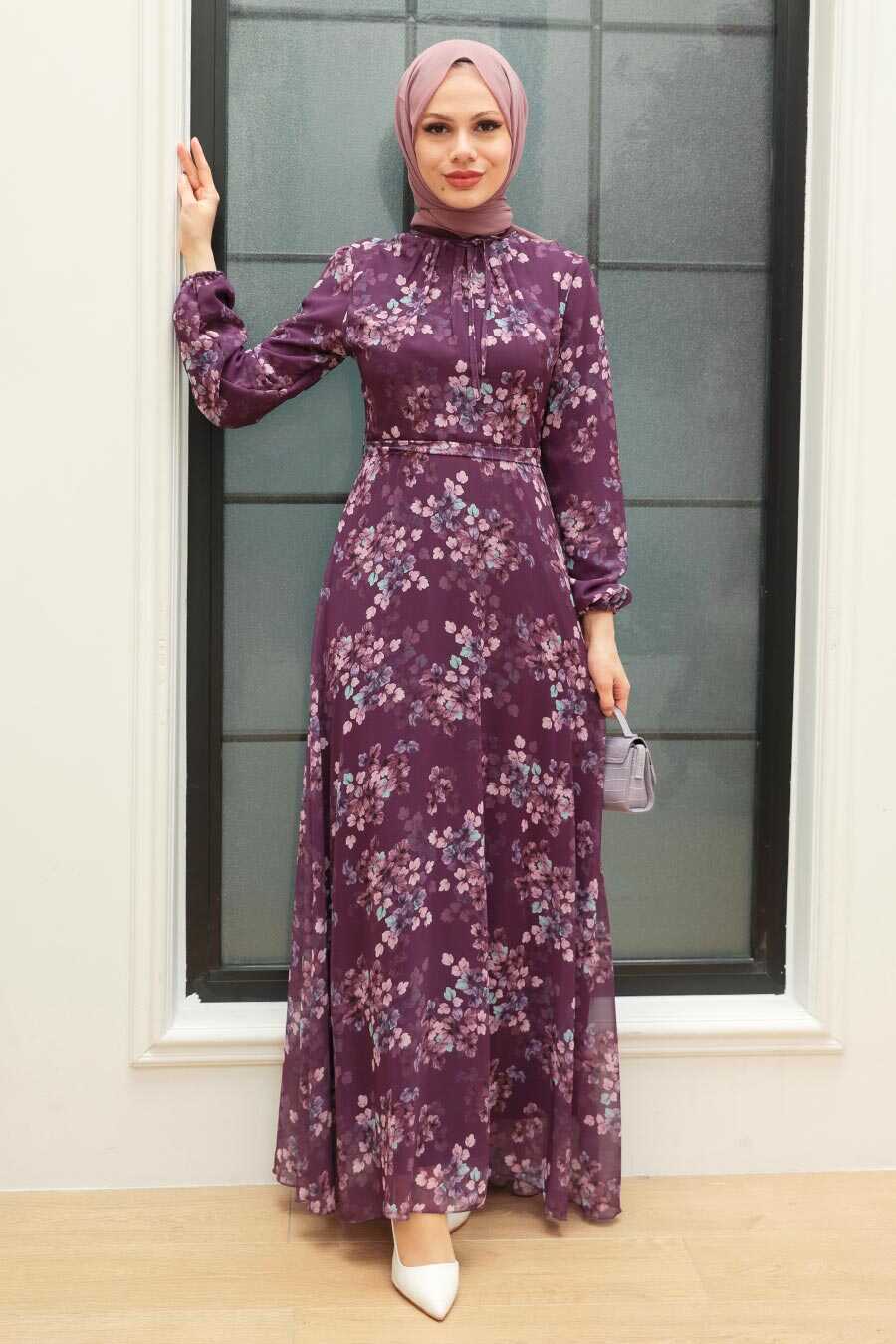 Purple Hijab Dress 279061MOR