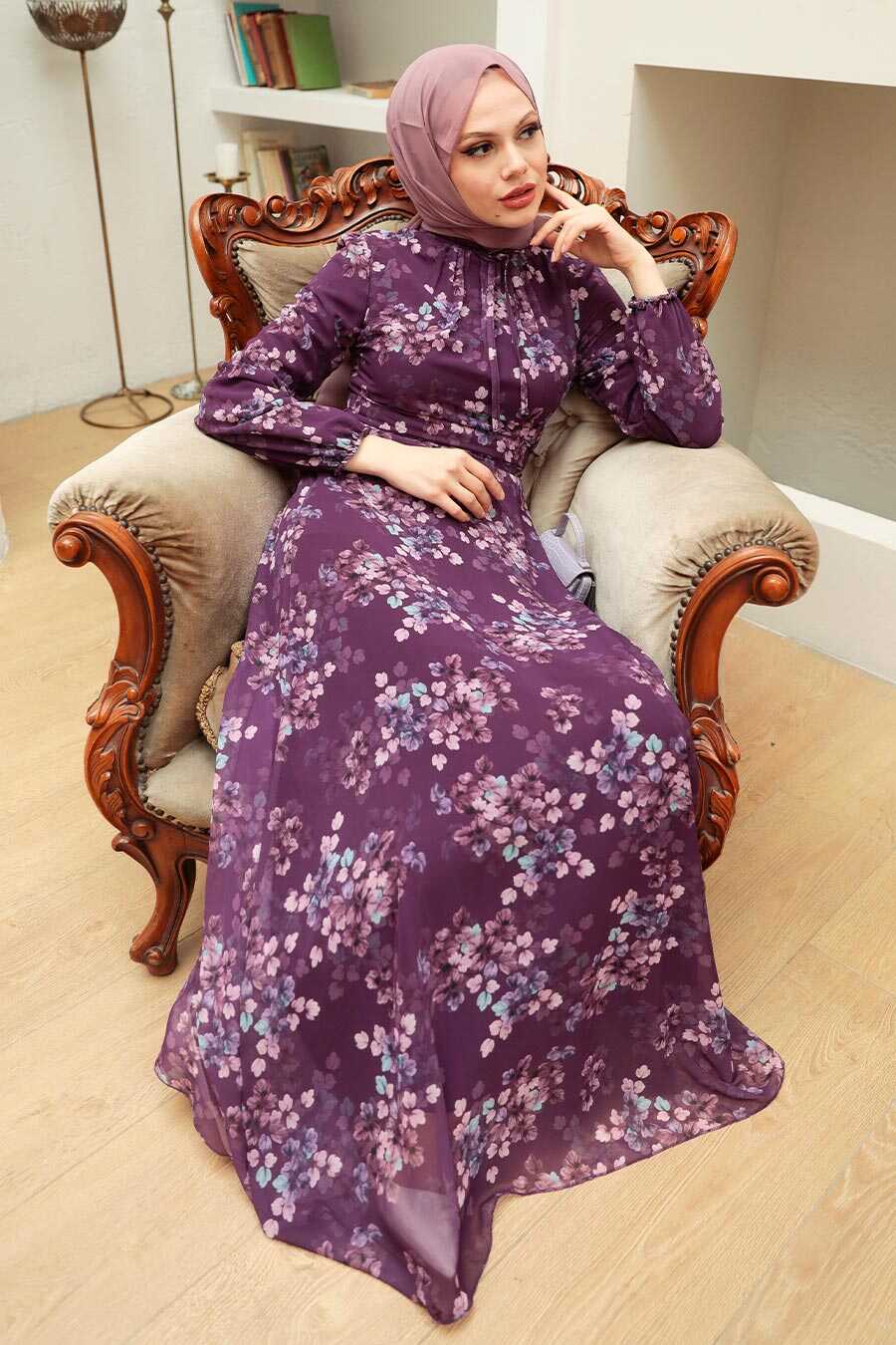 Purple Hijab Dress 279061MOR