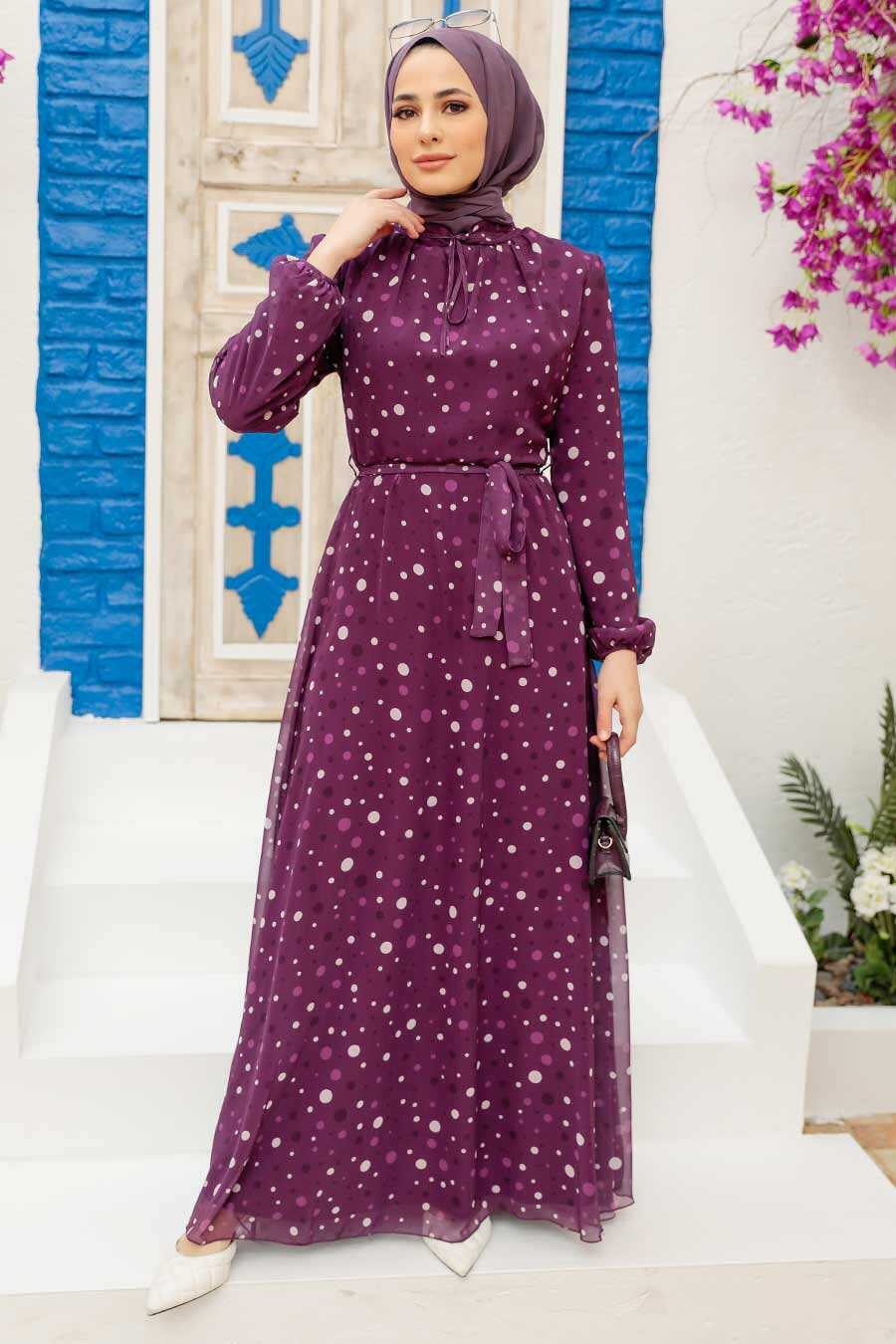 Purple Hijab Dress 279065MOR
