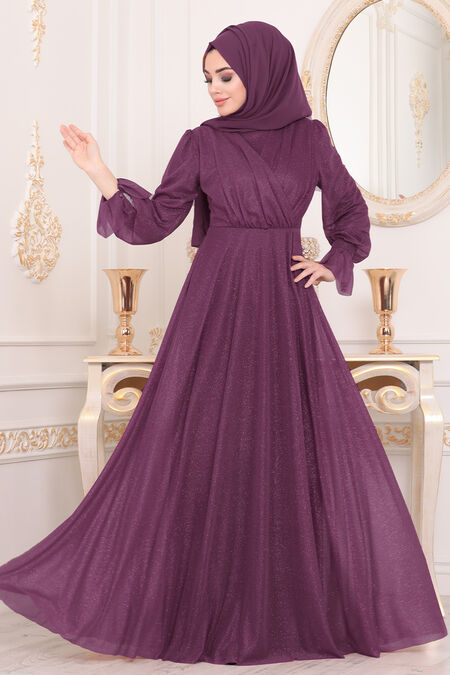 purple dress hijab
