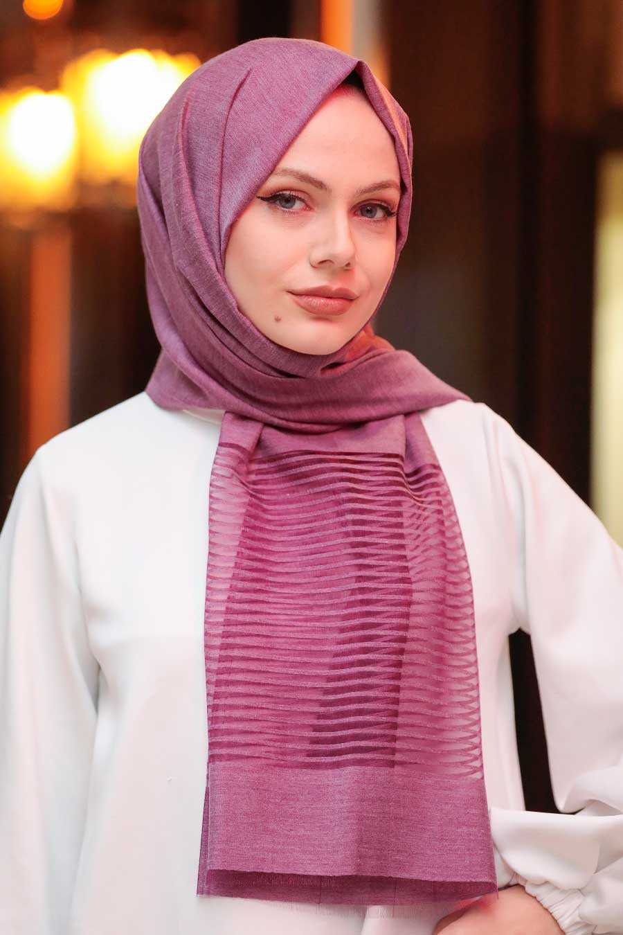 Purple Hijab Shawl 4663MOR