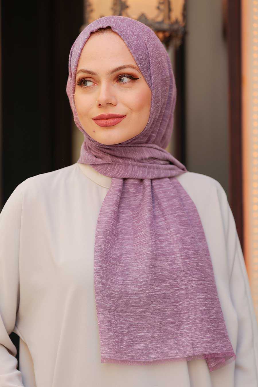 Purple Hijab Shawl 4695MOR