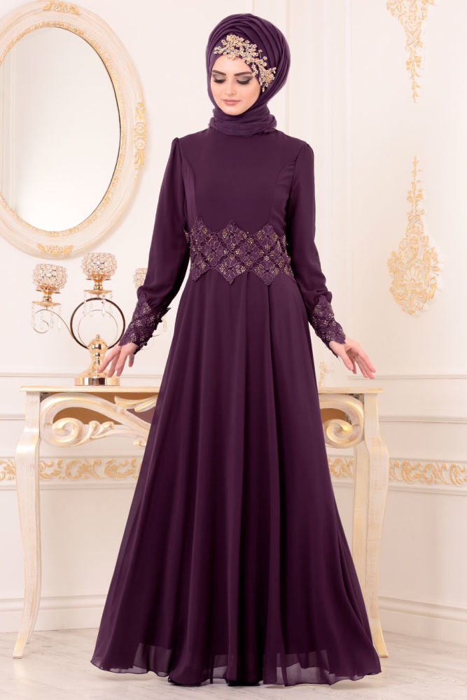 purple dress hijab