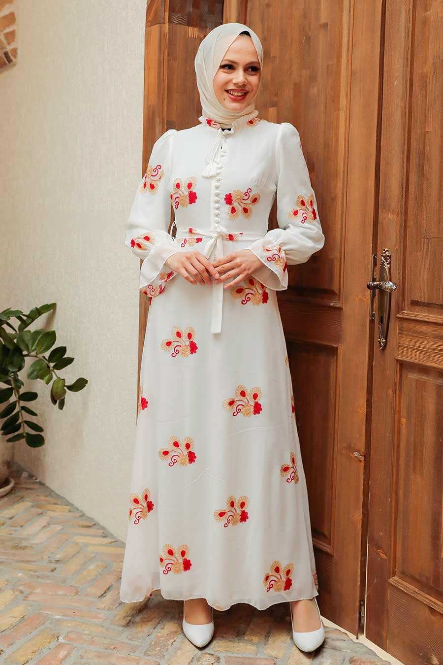 Red Hijab Dress 32942K