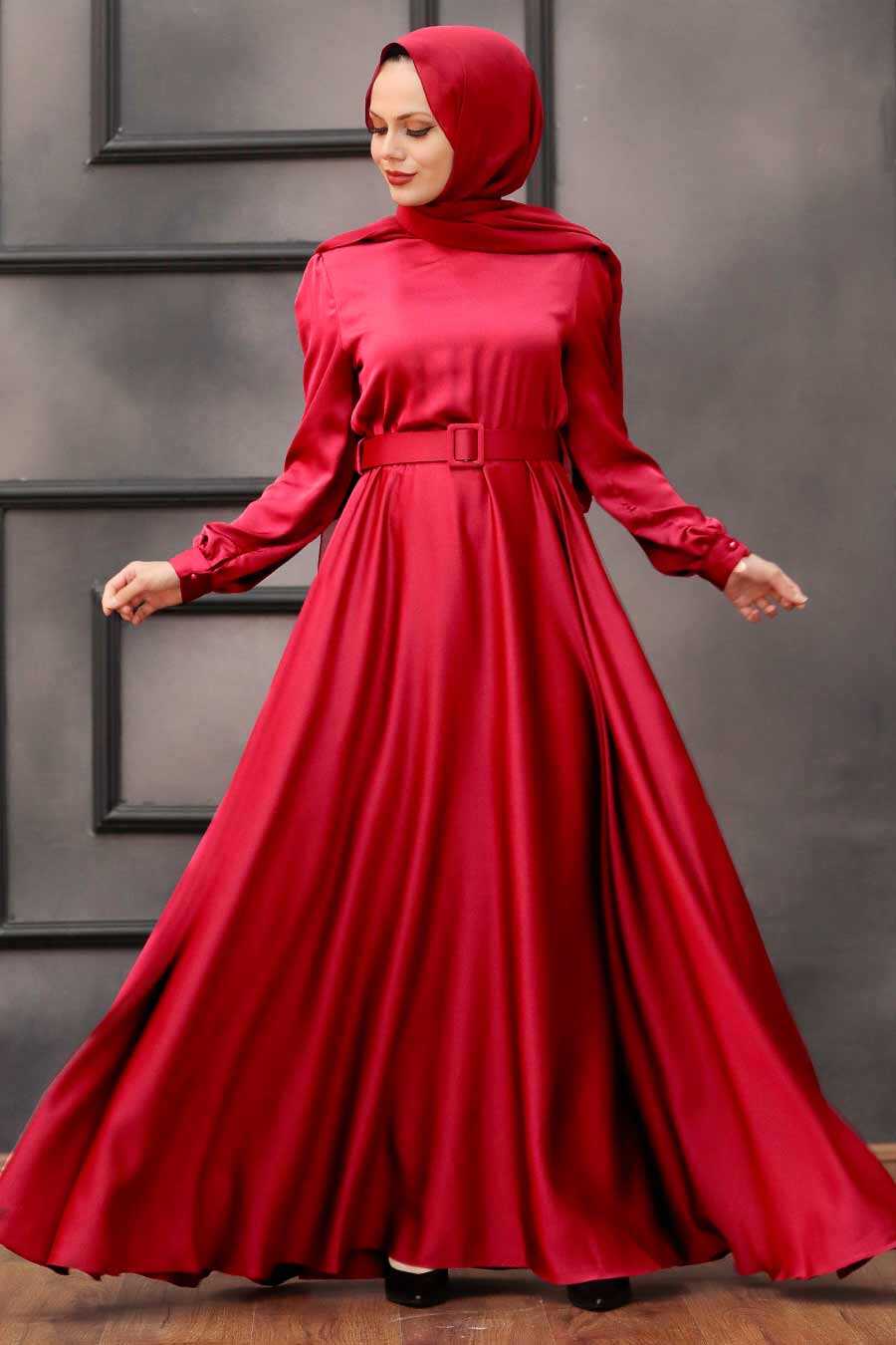 Red Hijab Evening Dress 28890K