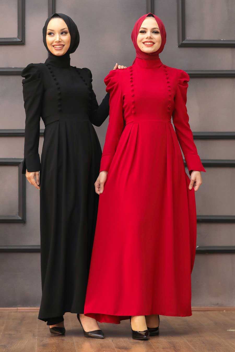 Red Hijab Evening Dress 40710K - Neva-style.com