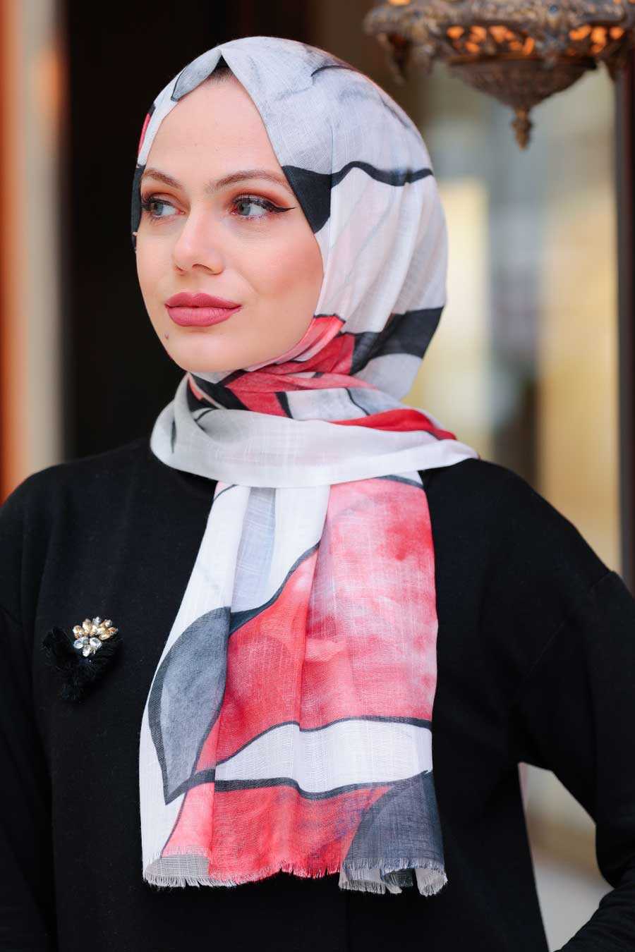 Red Hijab Shawl 5214K