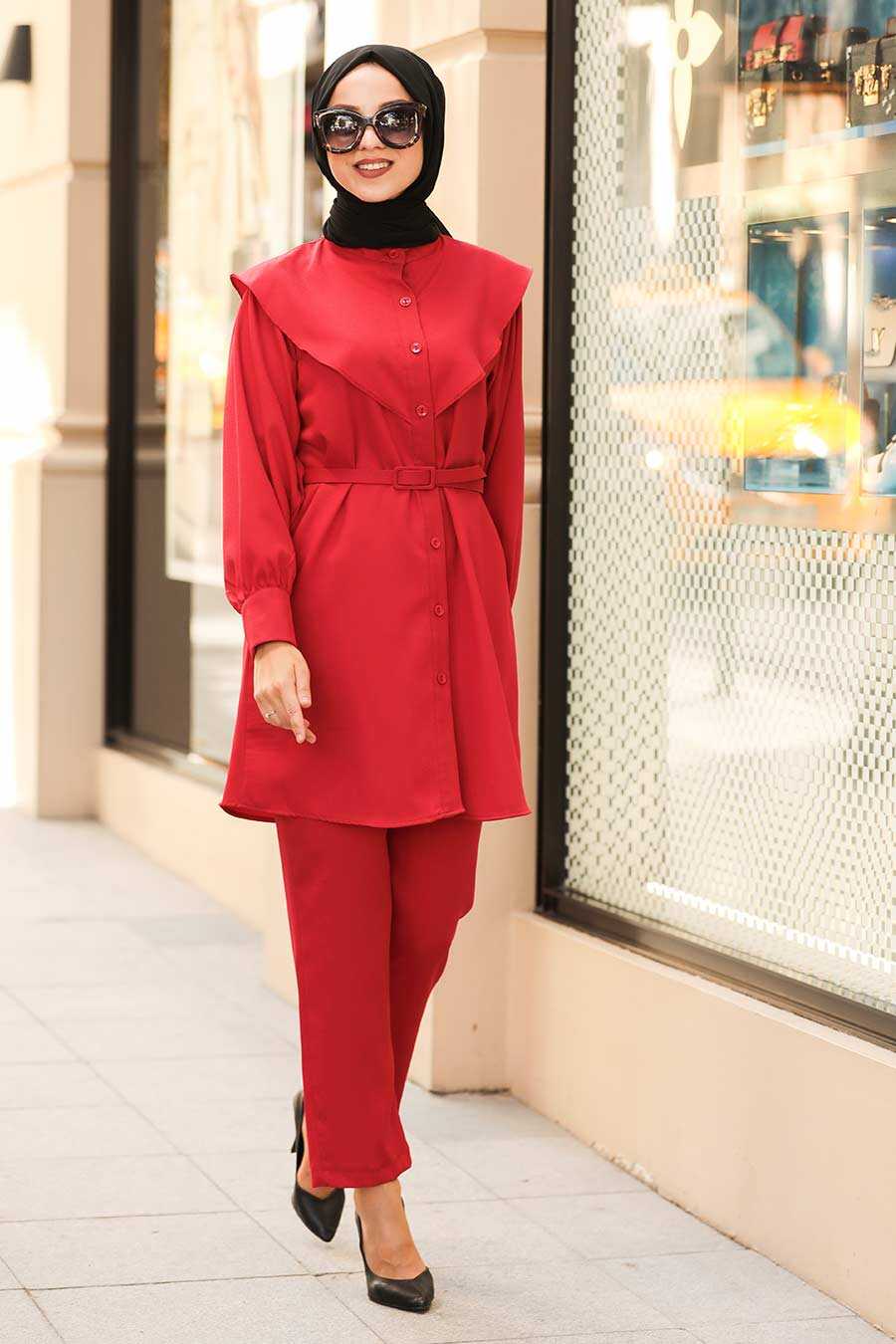 Red Hijab Suit 5161K - Neva-style.com