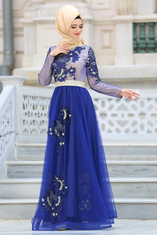 royal blue hijab dress