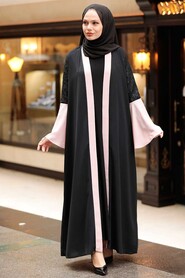 Salmon Pink Hijab Abaya 55510SMN - Thumbnail