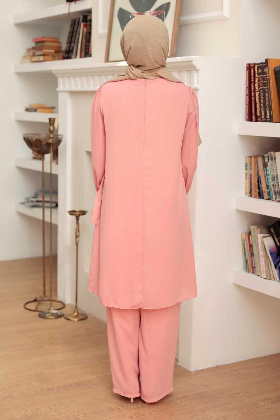 Salmon Pink Hijab Suit Dress 13101SMN