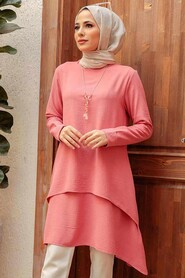 Salmon Pink Hijab Tunic 14950SMN - Thumbnail