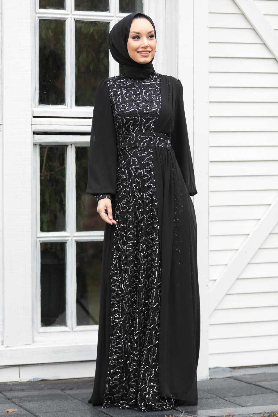 Silver Hijab Evening Dress 5408GMS